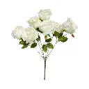Flor blanca artificial, tela y pvc, 40cm