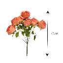 Flor artificial, 2 colores tela y pvc, 35cm 