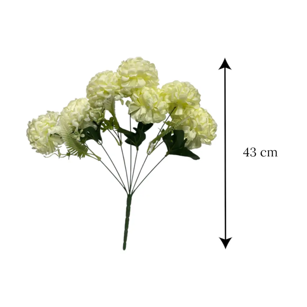Flor artificial, 2 colores tela y pvc, 43cm  