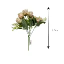Flor artificial, crema tela y pvc, 33cm  