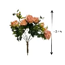 Flor artificial, crema tela y pvc, 33cm  