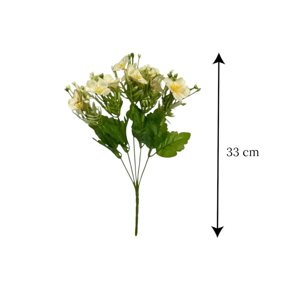 Flor artificial de cerezo, tela y pvc, 33cm 