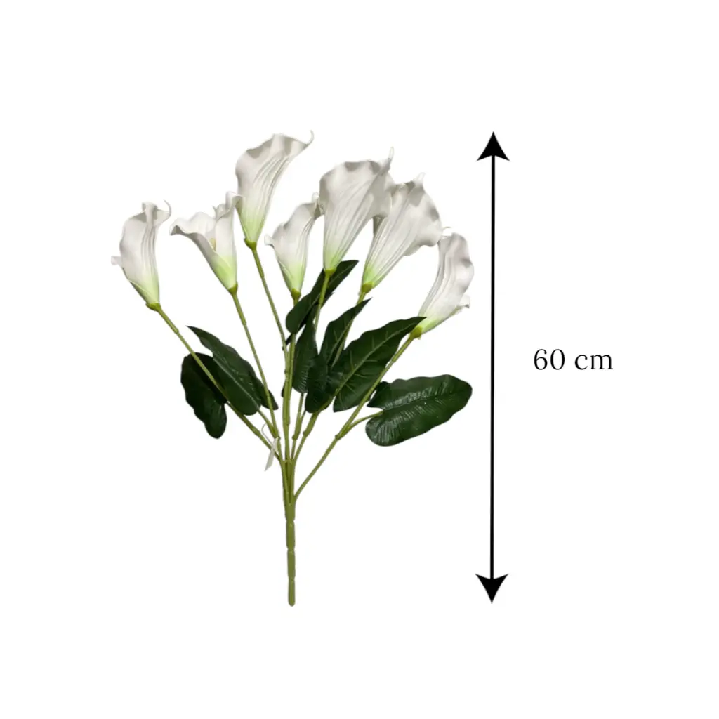 Flor artificial calas o cartucho, 60cm 