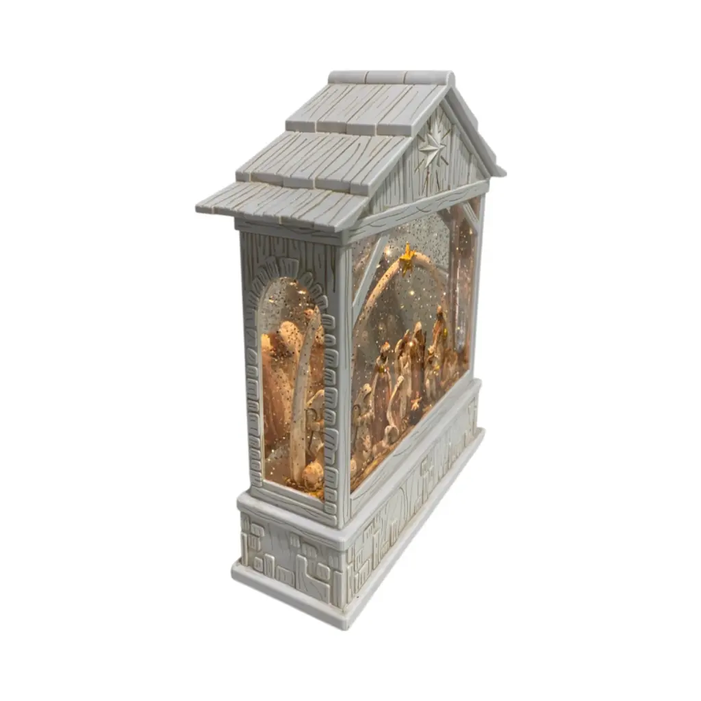 Nacimiento Casa Blanca, con luz y musical, Usb. 20x7x26cm