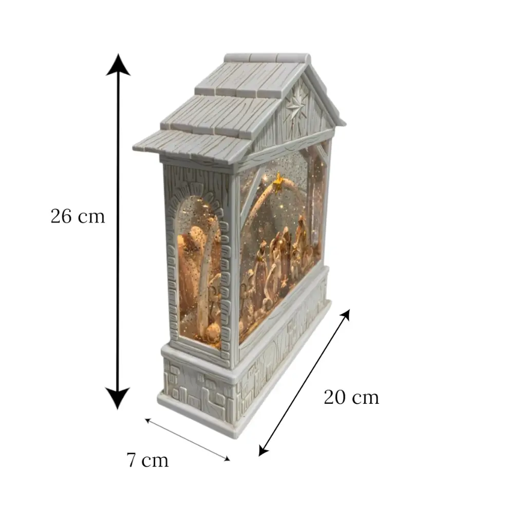 Nacimiento Casa Blanca, con luz y musical, Usb. 20x7x26cm