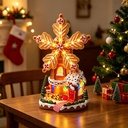 Molino Galleta de Jengibre Poliresina, con luz y musical, USB. 19x15x32cm