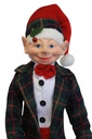Elfo Navideño rojo con verde Cuadros, 20x12x100cm  