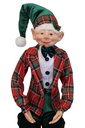 Elfo Navideño rojo con verde Cuadros, 20x12x100cm  