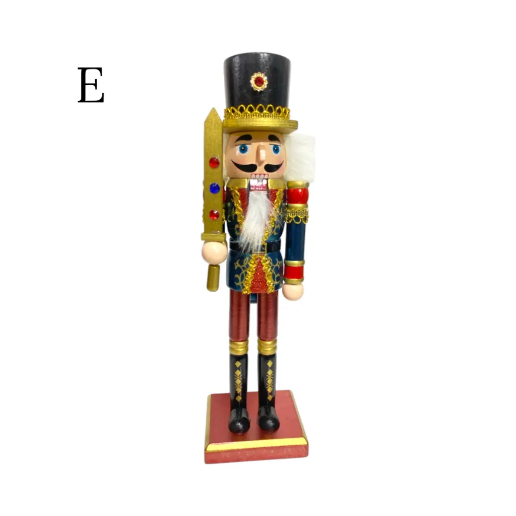 Cascanuez Navideño Madera Metalizados, 8x7x30cm