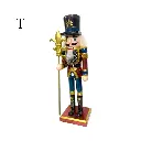 Cascanuez Navideño Madera Metalizados, 8x7x30cm