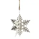 Copo de Nieve Metálico Blanco, 47x35cm