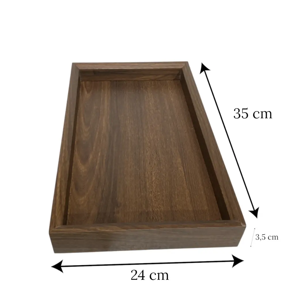 Bandejas de Madera setx3 pz. 24x35x3.5cm, 20x28x3.5cm, 15x25x3.5cm