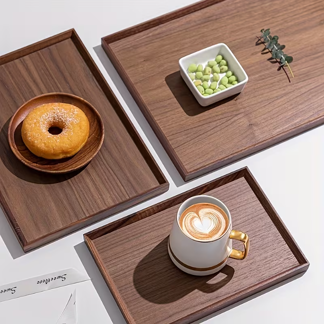 Bandejas de Madera setx3 pz. 24x35x3.5cm, 20x28x3.5cm, 15x25x3.5cm