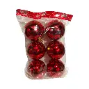 Esfera Navideña Ø 10cm Rojo, set x 6pz.