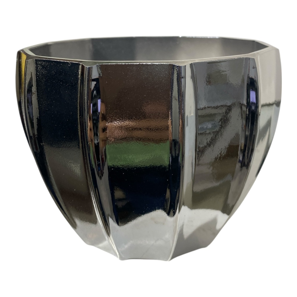 MACETA PVC DORADA O PLATEADA DECOR  15.5X12 CM
