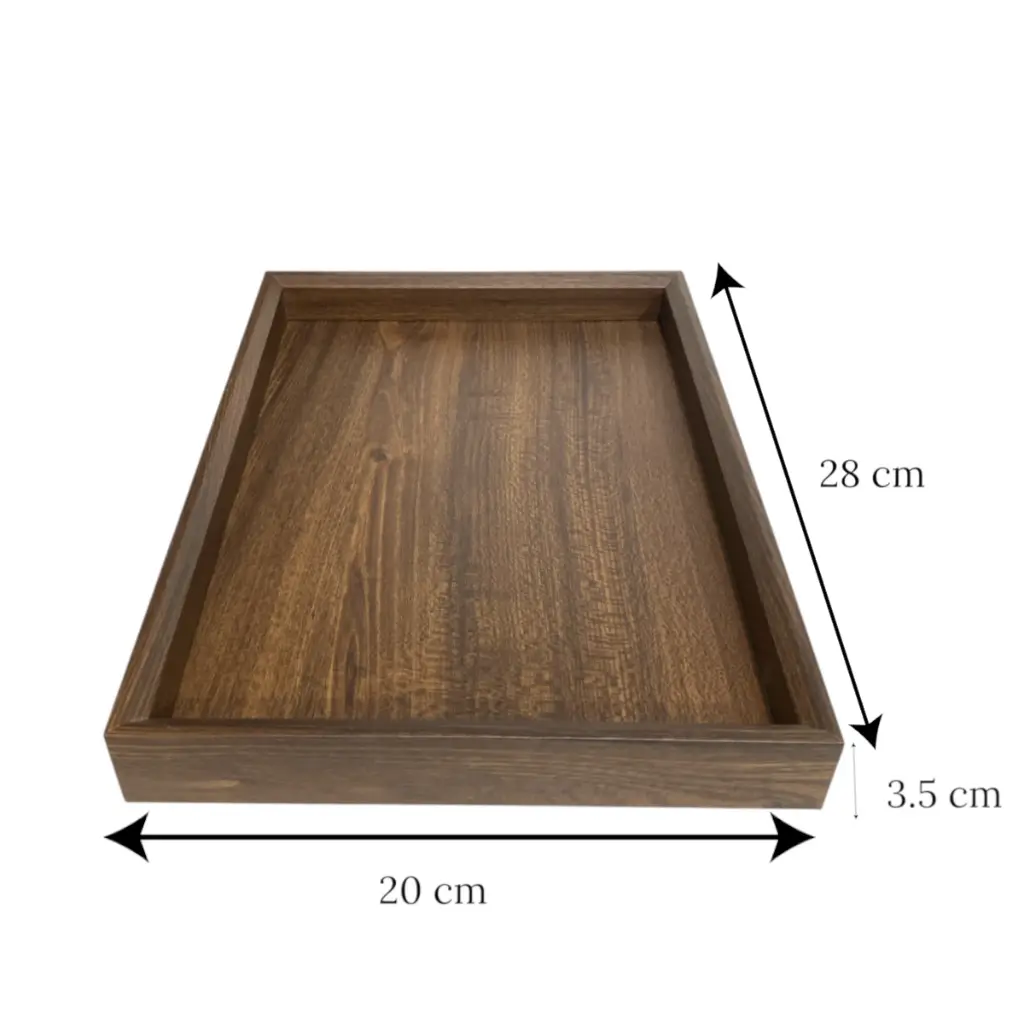 Bandejas de Madera setx3 pz. 24x35x3.5cm, 20x28x3.5cm, 15x25x3.5cm