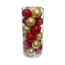 Esfera Dorado y Rojo Ø8cm Set x 24 und.