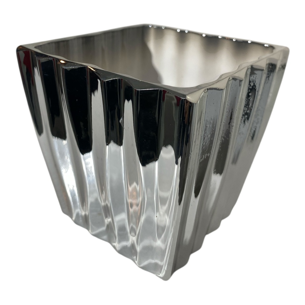 MACETA PVC DORADA DECOR 10X10X9.5 CM