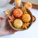 Vela Calabaza en candelabro de coco, 11x12x6cm