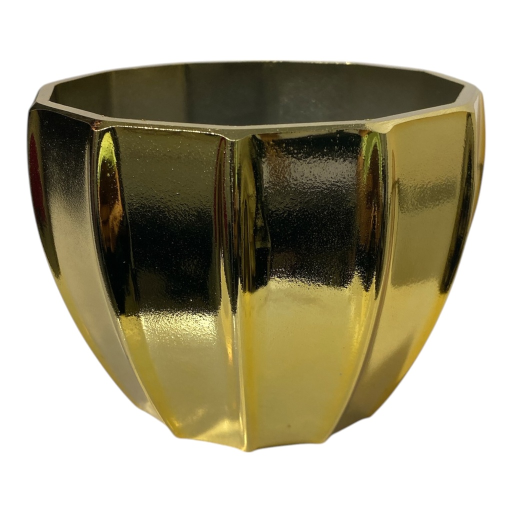 MACETA PVC DORADA O PLATEADA DECOR 12X9  CM