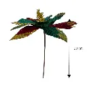 Flor Navideña Artf. Verde con Rojo de Terciopelo. Ref:ES29984 (Ø30cm/L30cm)