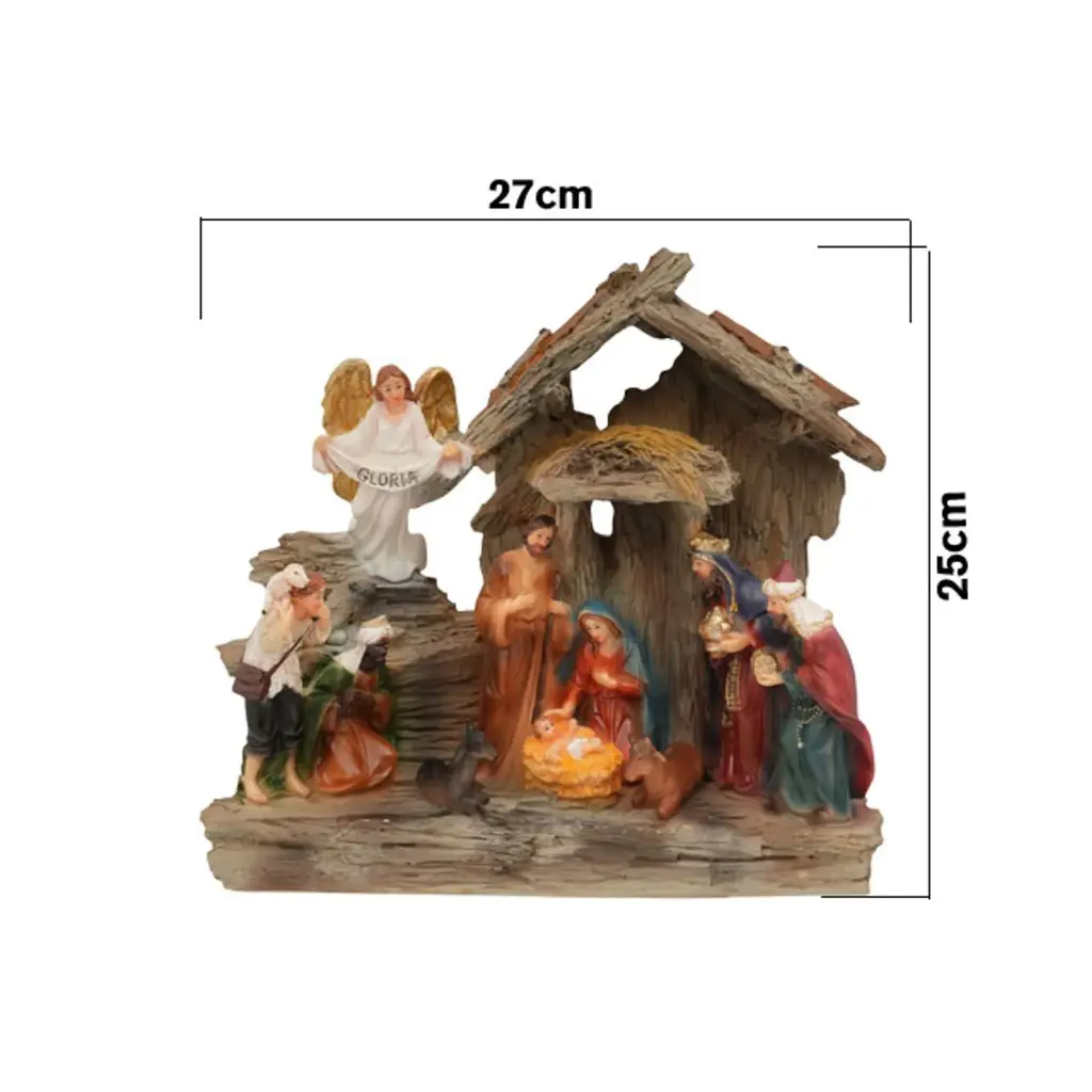 Nacimiento con luz, polirresina. REF:GS-108497-1 (27x11x25cm)