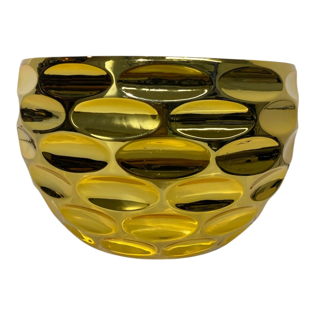 MACETA PVC DORADA O PLATEADA DECOR 19.5X12  CM