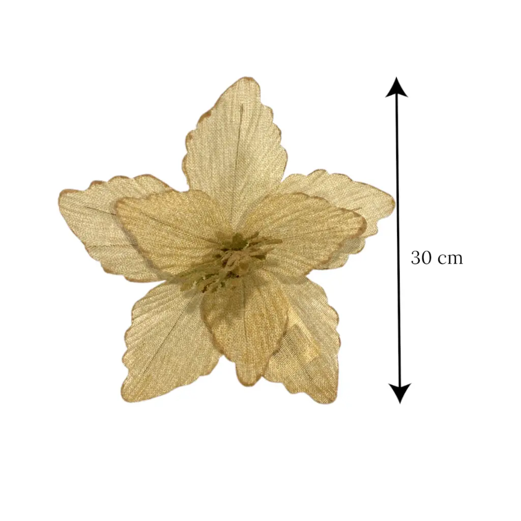 Flor Navideña Ponsetia Yute cafe. Ref:SH26-108 (Ø30cmx30cm)
