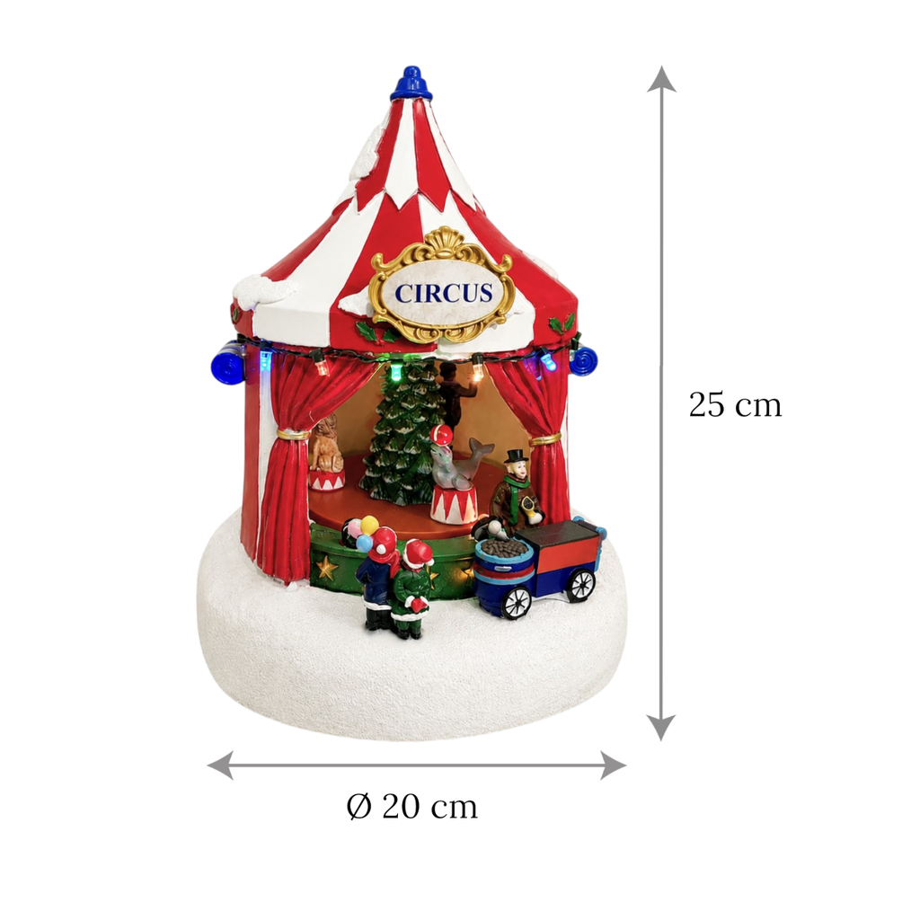 Circo Navieño con Luz y Musica, polirresina. 3 pilas AA. Ref:DF64765 (Ø 20cm x 25cm)