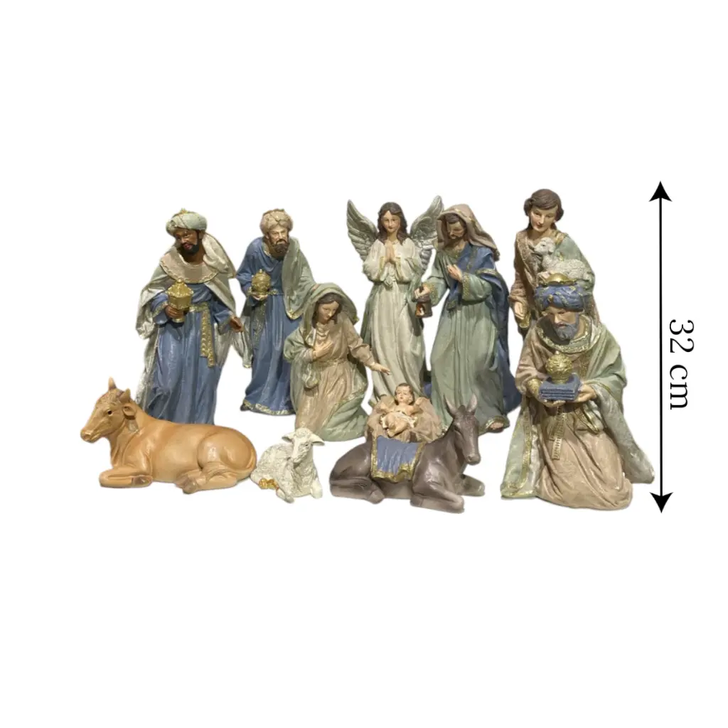 Nacimiento 11pz. Poliresina. Ref:TG762667 (16x10x32cm)