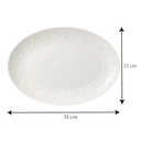 Bandeja de Cerámica, Blanca con renos/arboles. Ref:IC1365-65 (31x22x3.5cm)