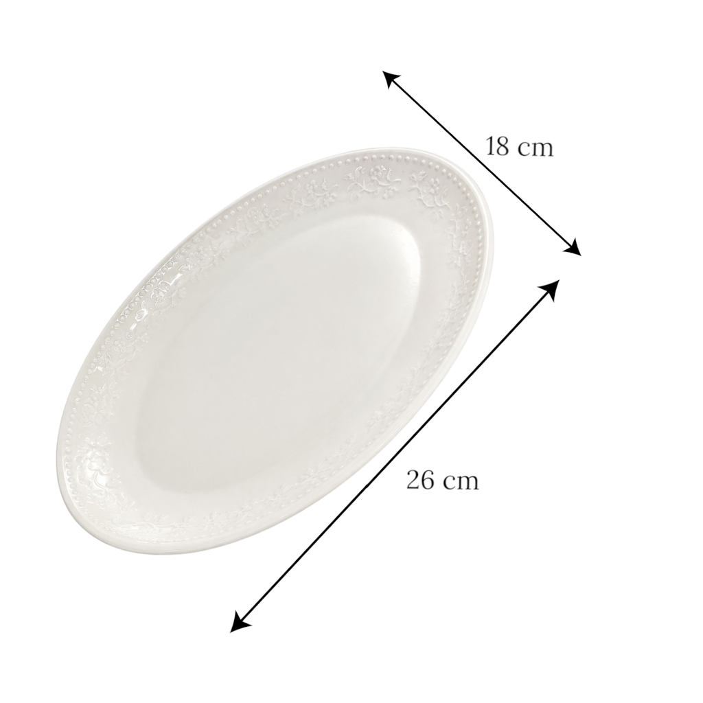 Bandeja de Cerámica, Blanca con renos/arboles. Ref:IC1365-65 (31x22x3.5cm)