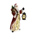 Noel Rojo con Farol luz led, poliresina. Ref:TG762598. (24x17.5x41cm)