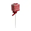 Caja de Regalo Candy Rojo/Blanco, pincho. Ref:ES29546 (11x11x11cm Largo de pincho 47cm)
