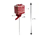 Caja de Regalo Candy Rojo/Blanco, pincho. Ref:ES29546 (11x11x11cm Largo de pincho 47cm)
