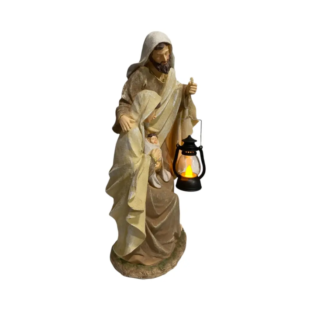 Sagrada Familia con farol, poliresina. Ref:TGGS111852-1 (26x16x45cm)
