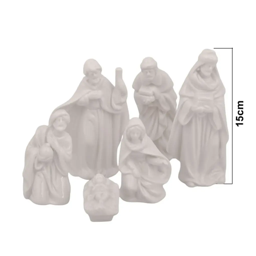 Nacimiento de Cerámica con luz, 6pcs. Ref:AYL2019018-34 S/6. (15cm)