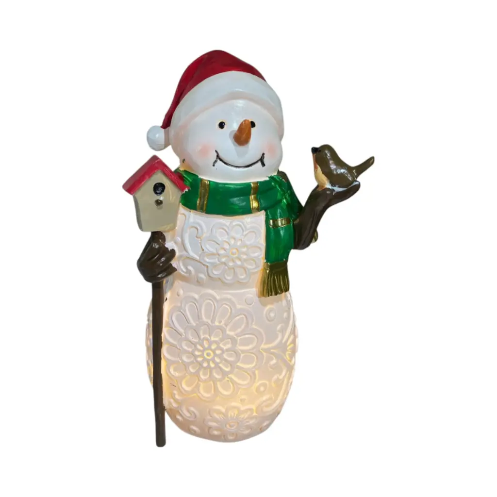 Hombre Nieve con luz 2 mod. Poliresina. Ref:TG925956 (12x8.5x23cm)