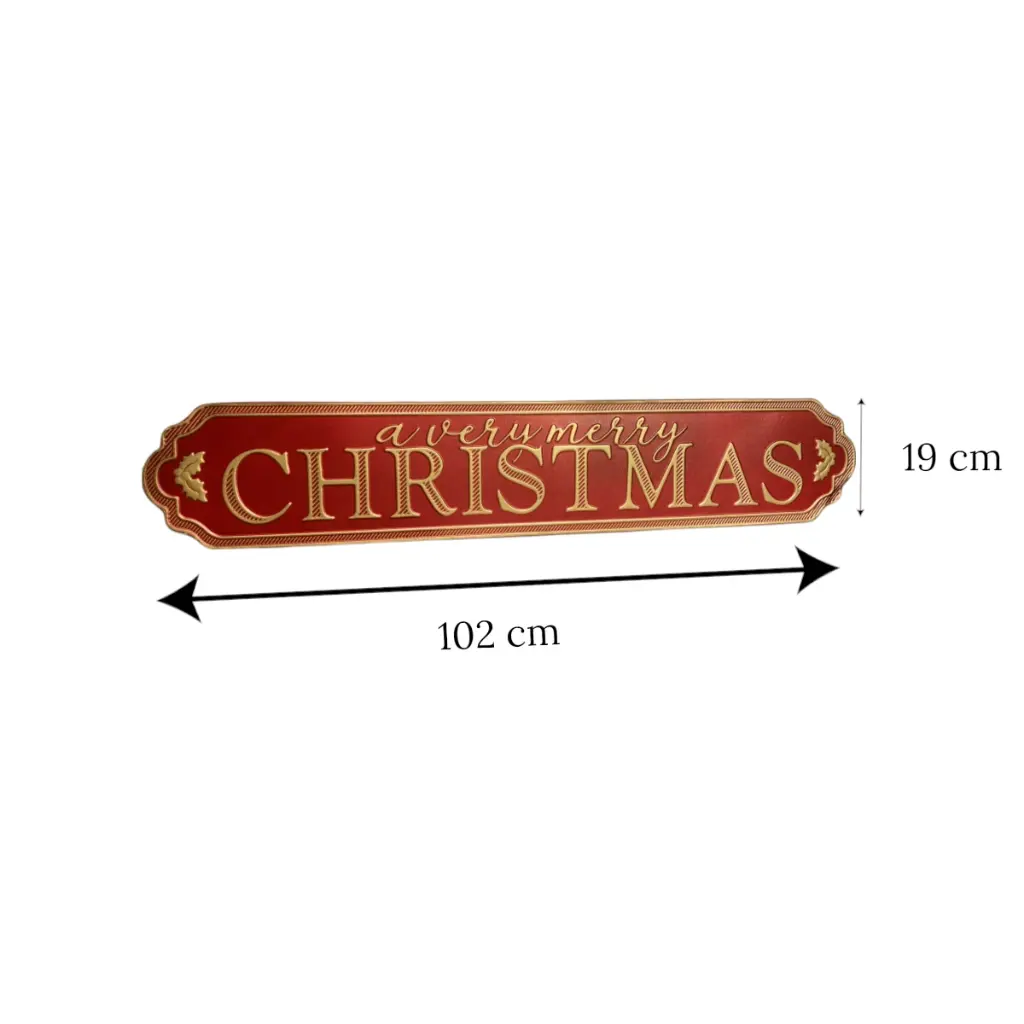 Aplique Metalico "a very merry CHRISTMAS" Ref:ES29256. (102x19cm)