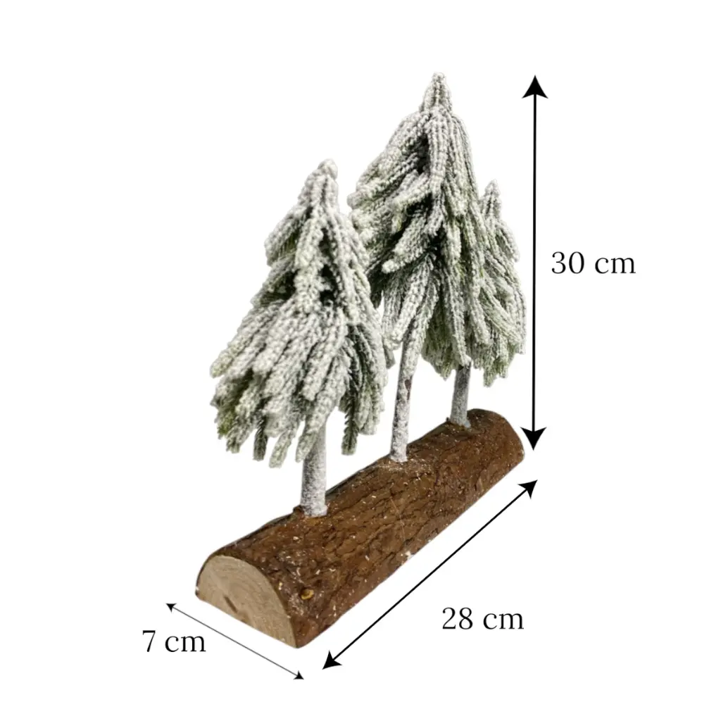 Bosque de pinos con base de madera. Ref:ES27030. 28x7x30cm