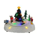 Escena Navideña Árbol niños jugando, con luz, moviento y sonido. Ref:DF66596