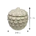 Azucarero Navideño cerámica dolomita Piña. Ref:WJ26008-2. Ø10x10cm