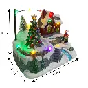 Casita Navideña, escena árbol giratorio, musical y luces led. Ref:ES29007 (18x12x15cm)
