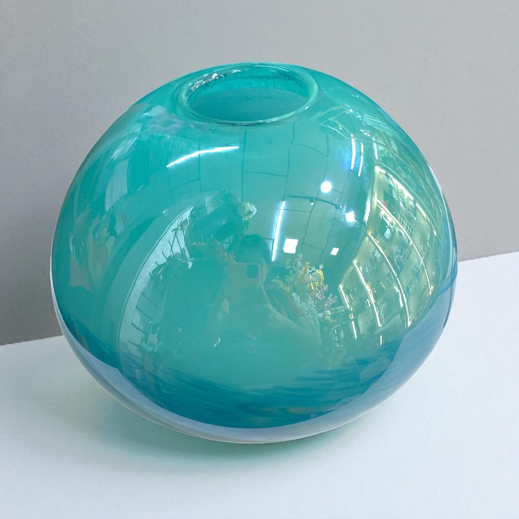 FLORERO DE MURANO TURQUEZA 23*18CM