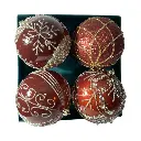 Esfera Navideña Burgundy Imperial y Champagne surt. Ø 10cm set x 4pzs. Ref:ES29637. 