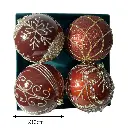 Esfera Navideña Burgundy Imperial y Champagne surt. Ø 10cm set x 4pzs. Ref:ES29637. 