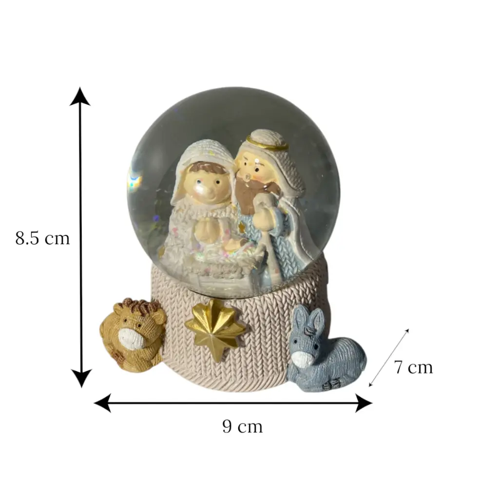 Esfera de cristal Sagrada Familia, Beige/Dorado. Ref:TG752116 (7x9x8.5cm)