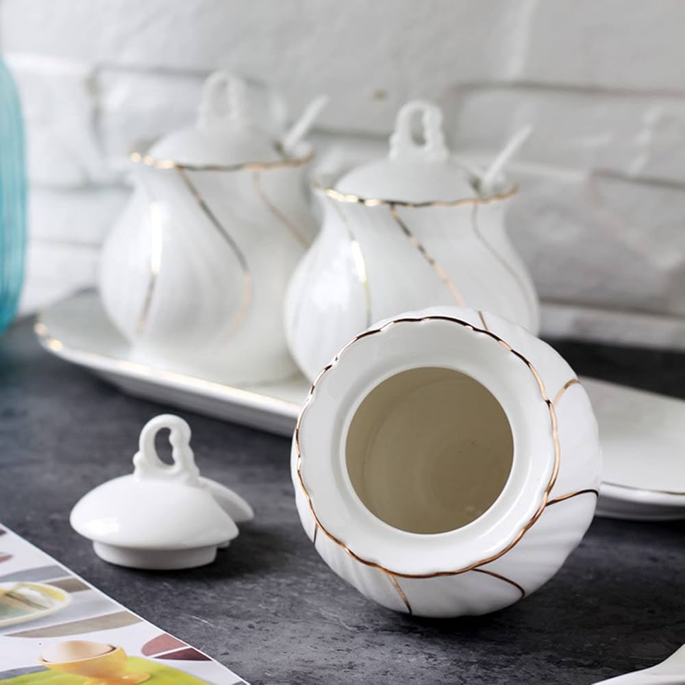 SET DE CONDIMENTEROS PORCELANA 10PZS. 36X12X10CM