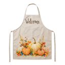 Delantal de cocina con diseño otoñal de calabazas y flores, 61x90cm