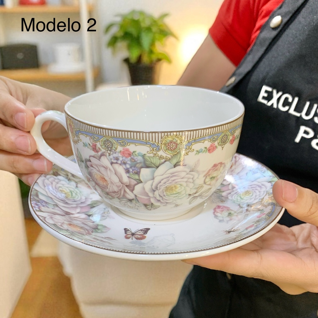 JGO DE TAZA Y PLATO DE PORCEL 4PZAS